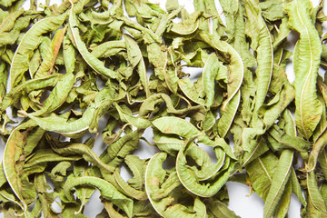 dried verbena on white background