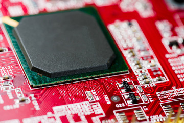Abstract, close up of Circuits Electronic on Mainboard Technology computer background 
(logic...