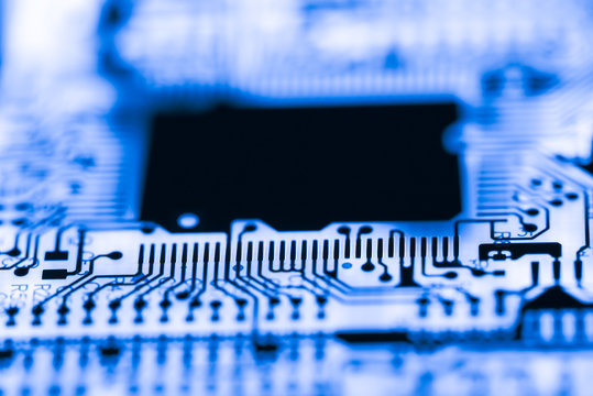 Abstract, close up of Circuits Electronic on Mainboard Technology computer background 
(logic board,cpu motherboard,Main board,system board,mobo)