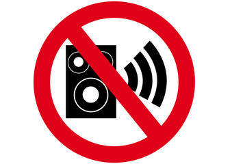 Schild Lautsprecher verboten © blattwerkstatt