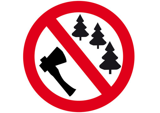 Schild B&auml;ume f&auml;llen verboten
