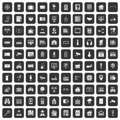 100 camera icons set black