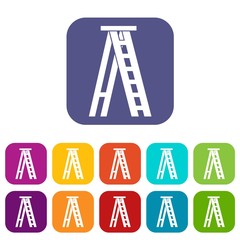 Stepladder icons set