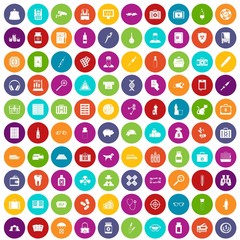 100 case icons set color