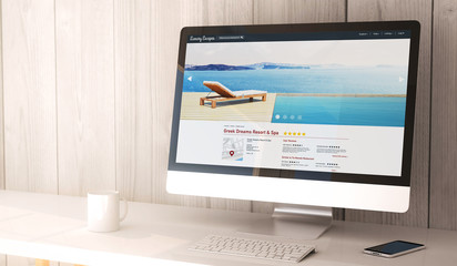 desktop computer luxury resort and spa responsive website design