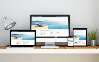 workplace with resort and spa online responsive website on devices