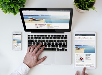 office tabletop cool responsive resort and spa website