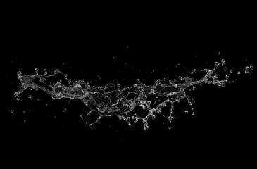 water splash isolated on black background