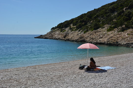 Lubenice Beach near blue grotte