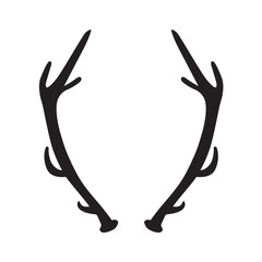 black silhouette of deer antlers