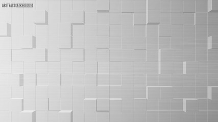 Vector 3d abstract background of a wall of metal cubes in perspective