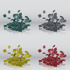 Vector 3d illustration of falling square tiles for your unique design, logo, advertising promotion, print and internet