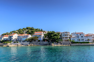 Fototapeta na wymiar Mediterranean coast landscape in Dalmatia. Kornati islands:SIBENIK,CROATIA,May 28,2017