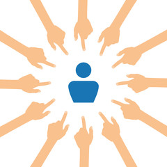 Viele Hände zeigen auf - Anwender