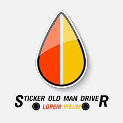 Sticker for Old Man drivers, vector illustration
