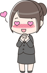 就活中・新入社員・リクルート・女の子・女子　ハート　喜び