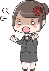 就活中・新入社員・リクルート・女の子・女子　怒り