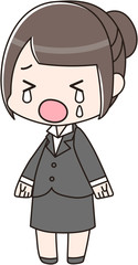 就活中・新入社員・リクルート・女の子・女子　泣く・号泣