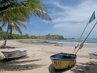 Boat on tropical beach, Playa Garza, Costa Rica, Central America