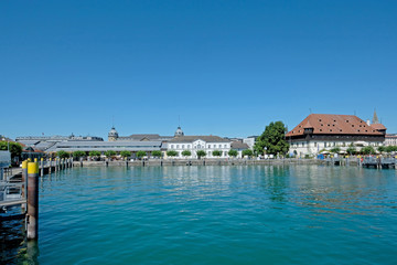 Panoramic view of Konstanz old town and port, Germany, Europe