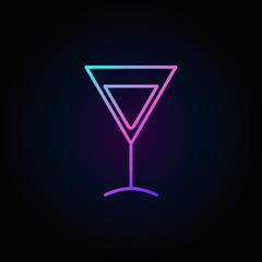 Colorful martini glass vector icon