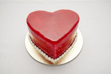 red heart cake isolated back ground