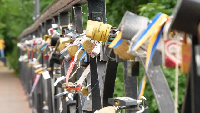 Lovers bridge with locks
