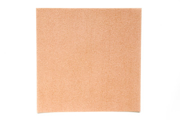 Fototapeta premium Light brown color paper sheet on white background used for decoration or design element
