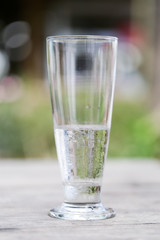 Clean drinking water in a glass.