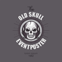 Old Skull Event Poster, EPS Background