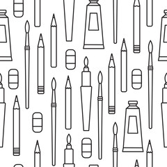Artistic tools seamless vector pattern