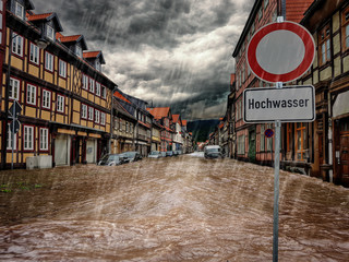Hochwasser in der Stadt