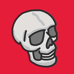 Skull Halloween. hand drawn. line drawing. vector illustration.