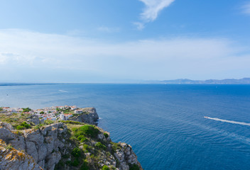 Rosas Gulf in Costa Brava from Montgo Cape , Catalonia, Spain