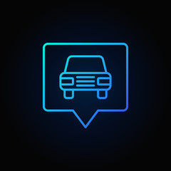 Fototapeta premium Blue car in square pointer