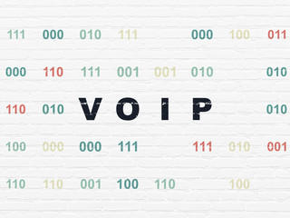 Web design concept: VOIP on wall background