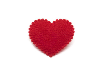 Red heart on a white background.