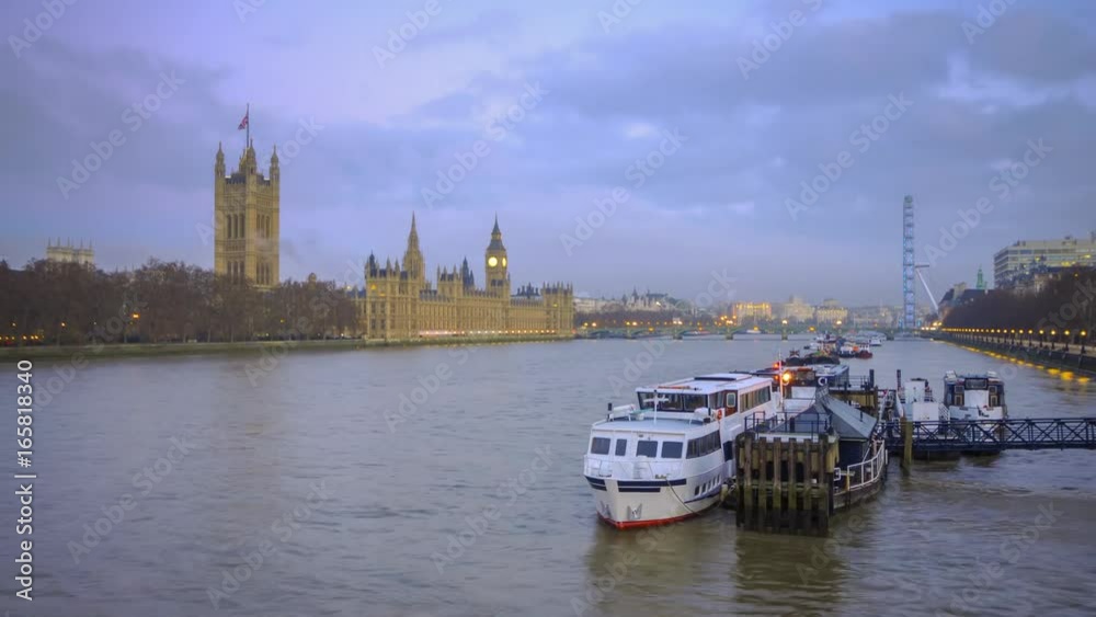 Wall mural UK, England, London, Houses of Parliament, Big Ben, Time Lapse