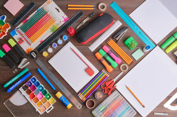 back to school concept lot of tools
