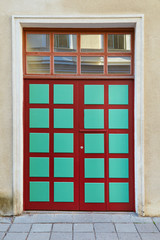 Beautiful colored old doors in the old town in Tallinn