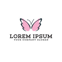 Obraz premium butterfly hand drawn logo, spa beauty logo design concept template