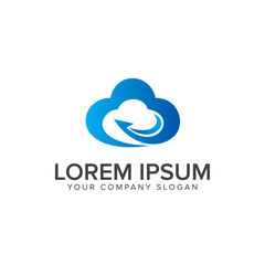 Technology Cloud logo design concept template