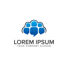 Comment people logo design concept template