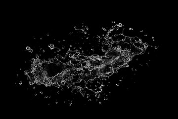 water Splash On Black Background