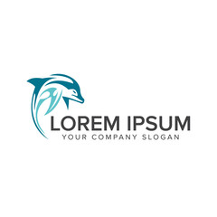 Fototapeta premium dolphin logo design concept template