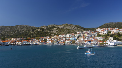 Harbor in Pythagorio town on Samos island, Greece. 
