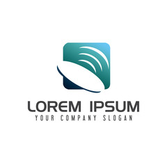 Telecommunication logo. satelite logo design concept template