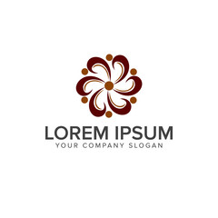 decoration flower logo design concept template