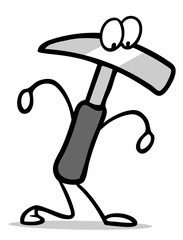 Lustiger Hammer als Cartoon Figur
