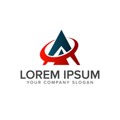 letter A. technology logo design concept template